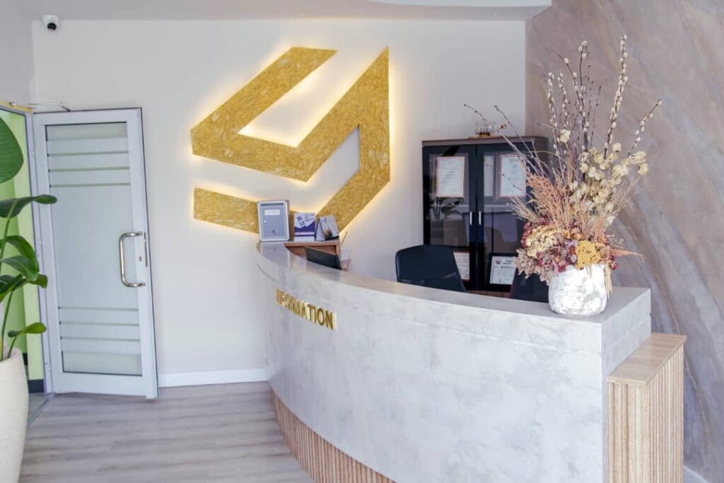 Smith Desk reception area with modern design and welcoming staff.